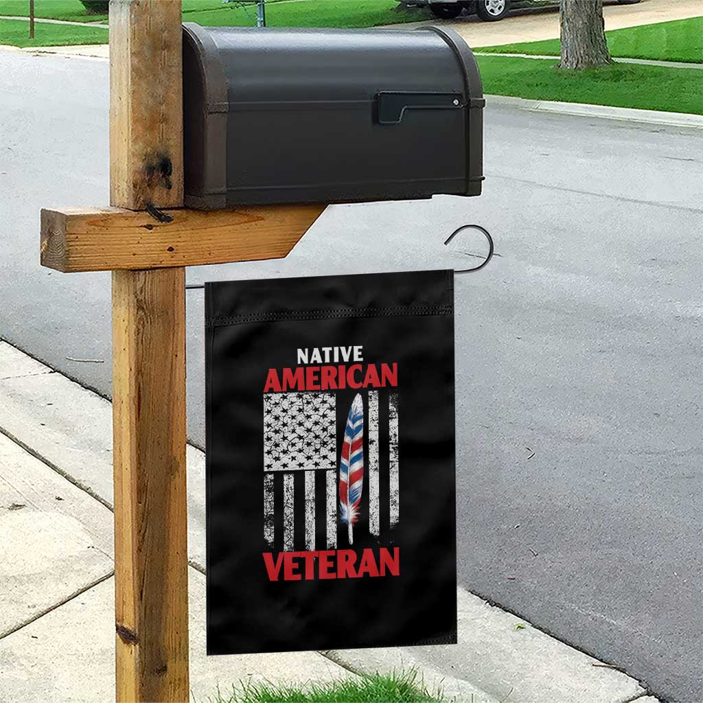Native American Veteran USA Flag Patriotic Soldier Garden Flag