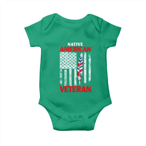 Native American Veteran USA Flag Patriotic Soldier Baby Onesie