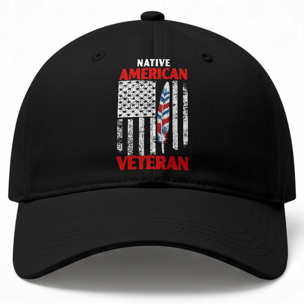 Native American Veteran USA Flag Patriotic Soldier Baseball Cap