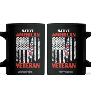 Native American Veteran USA Flag Patriotic Soldier Coffee Mug