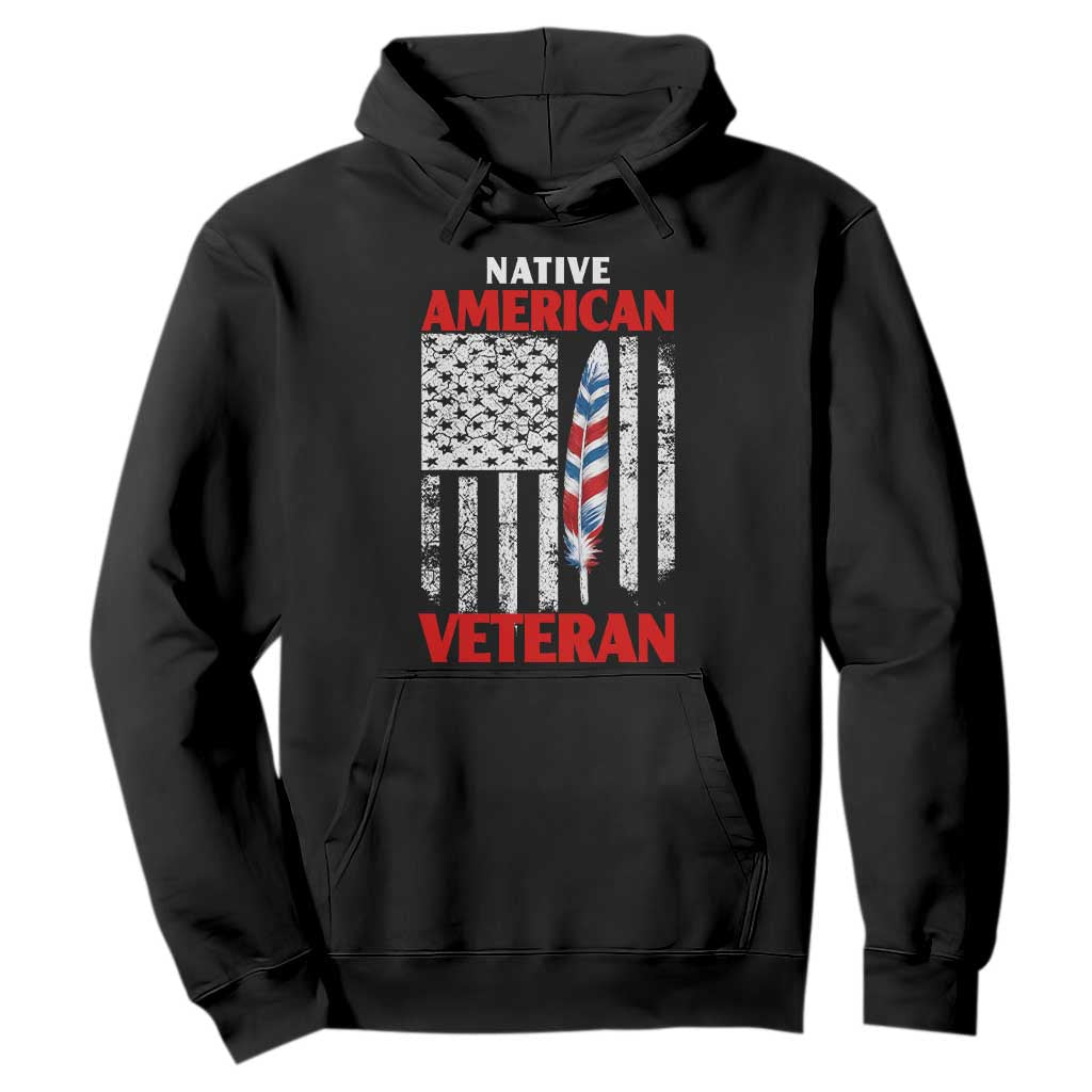 Native American Veteran USA Flag Patriotic Soldier Hoodie