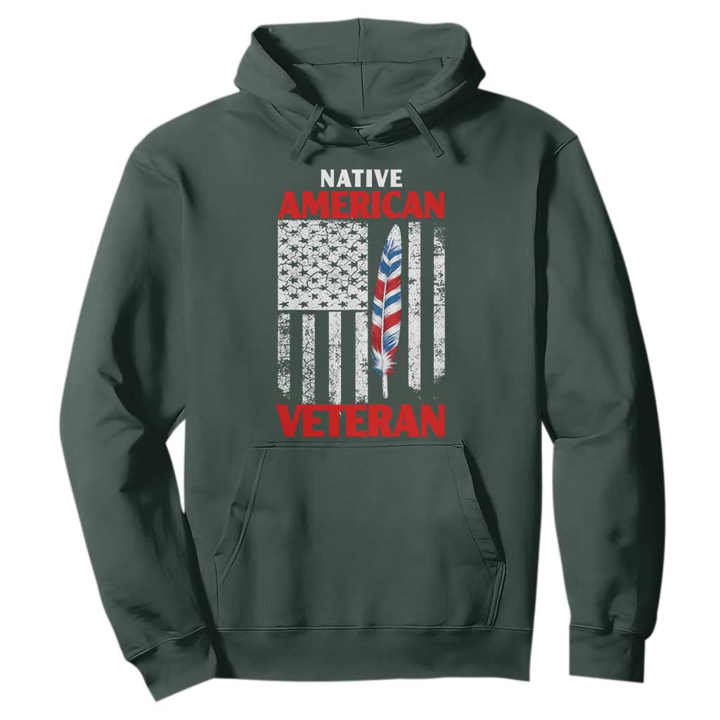 Native American Veteran USA Flag Patriotic Soldier Hoodie