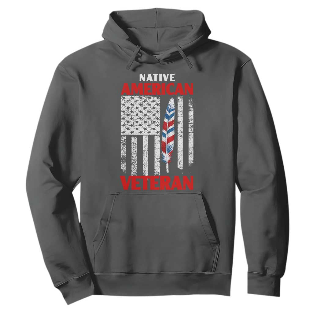 Native American Veteran USA Flag Patriotic Soldier Hoodie