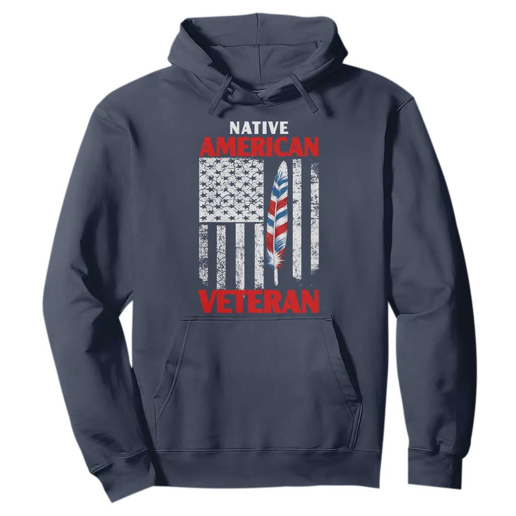 Native American Veteran USA Flag Patriotic Soldier Hoodie