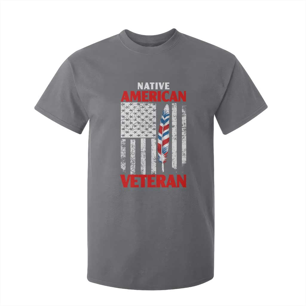 Native American Veteran USA Flag Patriotic Soldier T Shirt For Kid