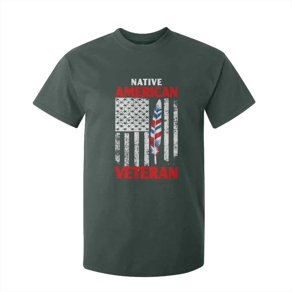 Native American Veteran USA Flag Patriotic Soldier T Shirt For Kid