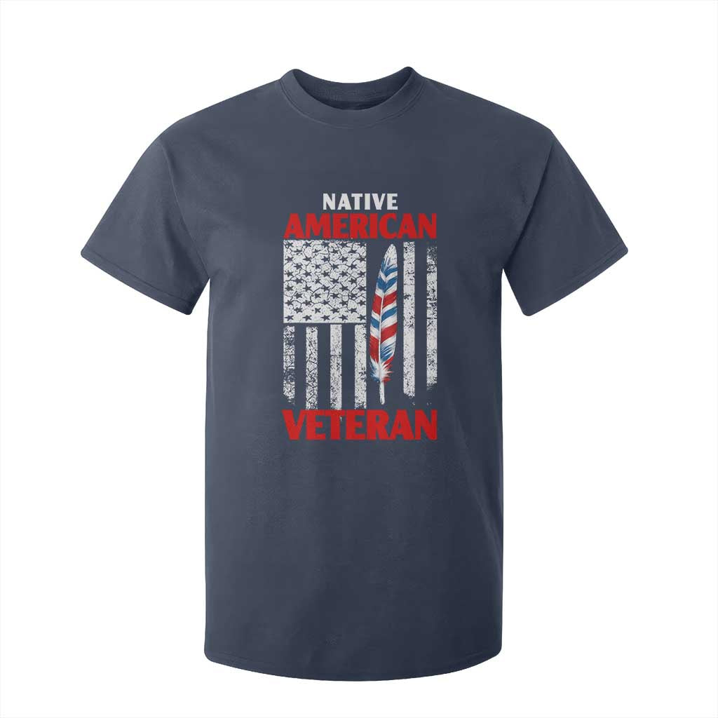 Native American Veteran USA Flag Patriotic Soldier T Shirt For Kid