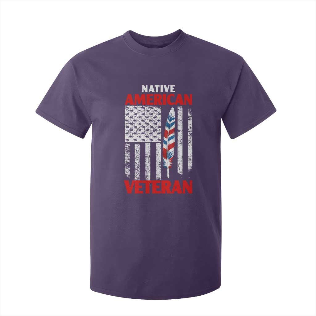 Native American Veteran USA Flag Patriotic Soldier T Shirt For Kid