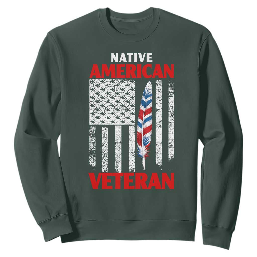 Native American Veteran USA Flag Patriotic Soldier Sweatshirt