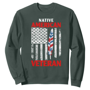 Native American Veteran USA Flag Patriotic Soldier Sweatshirt