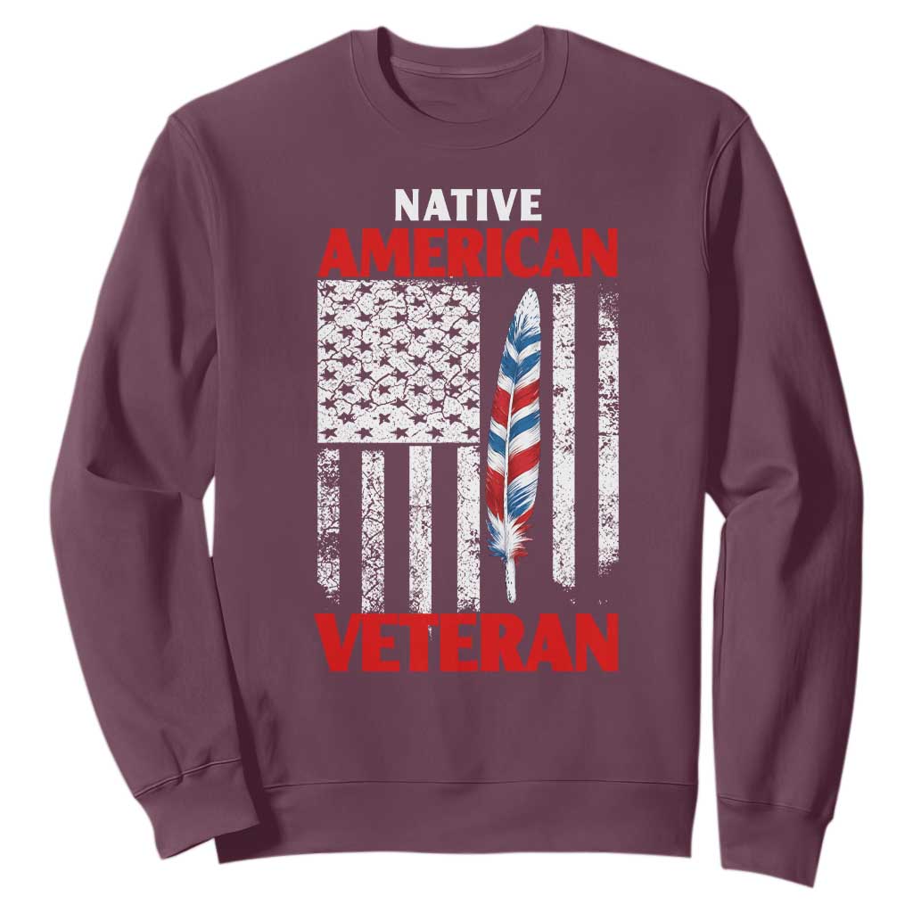 Native American Veteran USA Flag Patriotic Soldier Sweatshirt