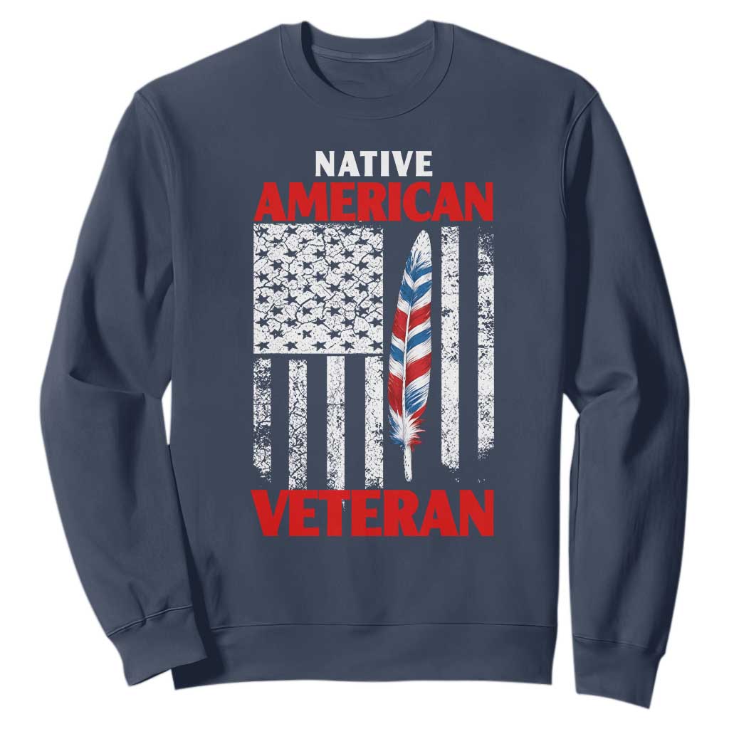 Native American Veteran USA Flag Patriotic Soldier Sweatshirt