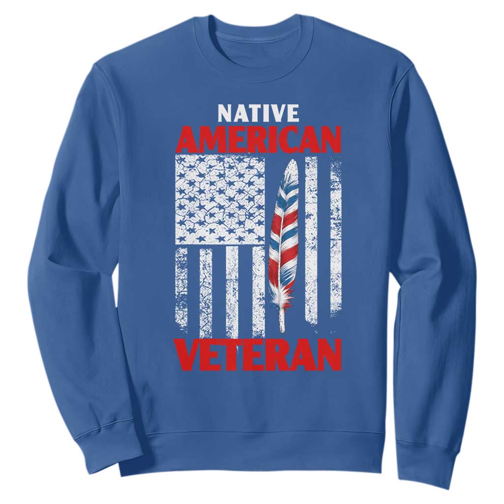Native American Veteran USA Flag Patriotic Soldier Sweatshirt