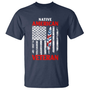 Native American Veteran USA Flag Patriotic Soldier T Shirt