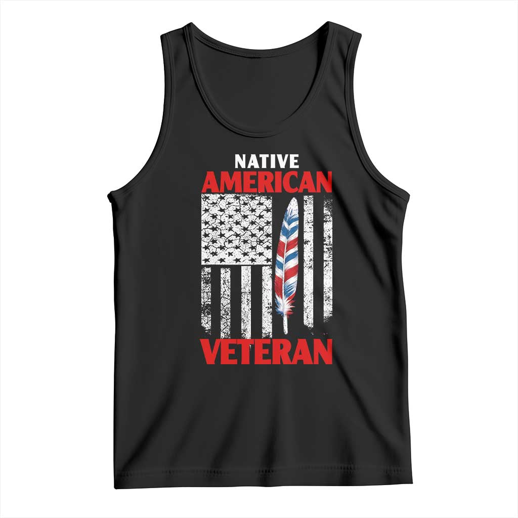 Native American Veteran USA Flag Patriotic Soldier Tank Top TS14 Black Print Your Wear