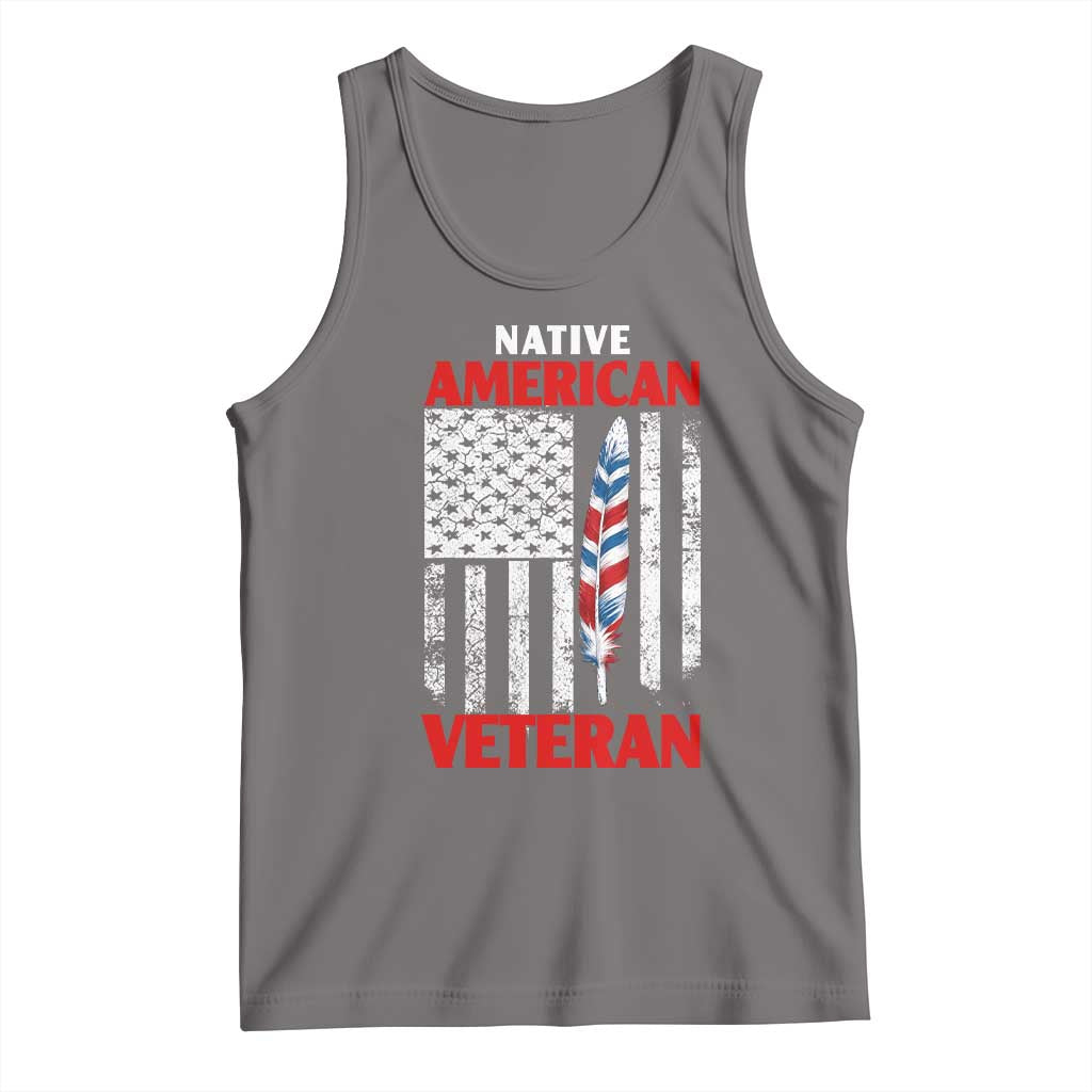 Native American Veteran USA Flag Patriotic Soldier Tank Top