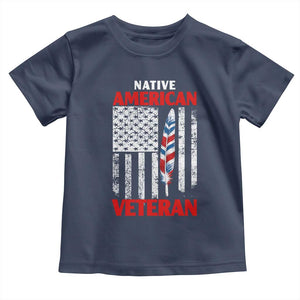 Native American Veteran USA Flag Patriotic Soldier Toddler T Shirt