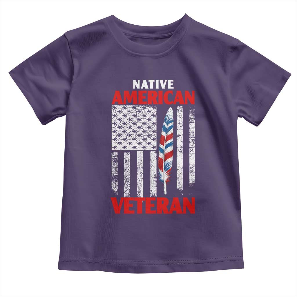 Native American Veteran USA Flag Patriotic Soldier Toddler T Shirt