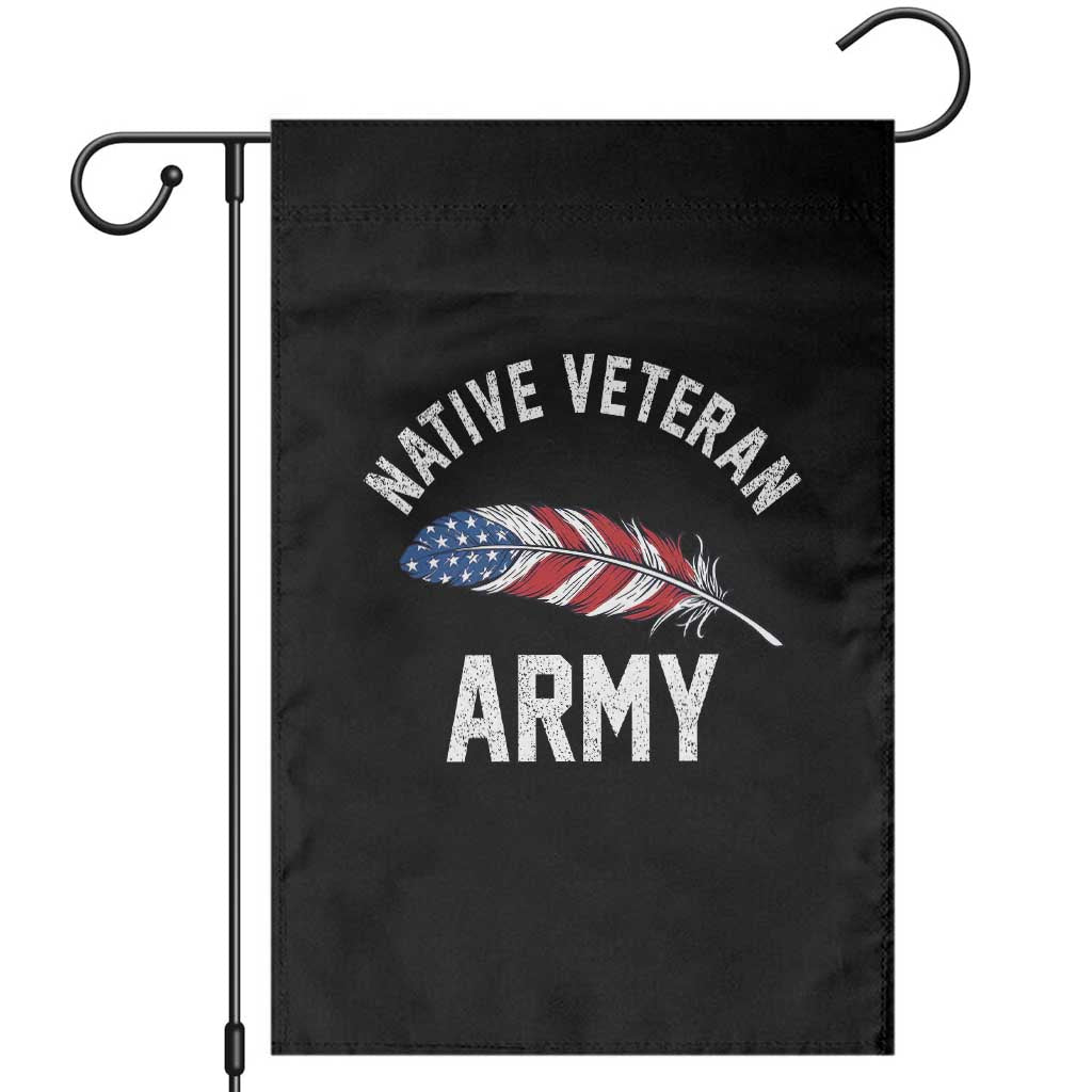 Native American Army Veteran US Flag Indigenous Soldier Garden Flag