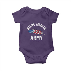 Native American Army Veteran US Flag Indigenous Soldier Baby Onesie