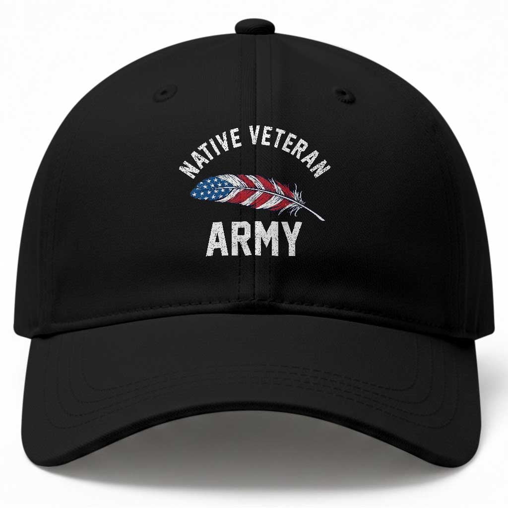Native American Army Veteran US Flag Indigenous Soldier Baseball Cap