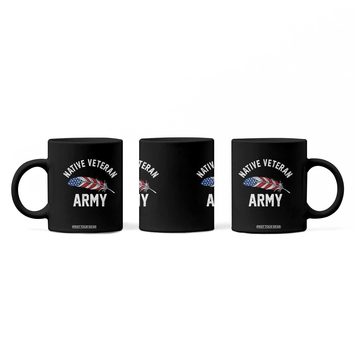Native American Army Veteran US Flag Indigenous Soldier Coffee Mug