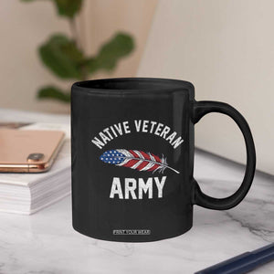 Native American Army Veteran US Flag Indigenous Soldier Coffee Mug