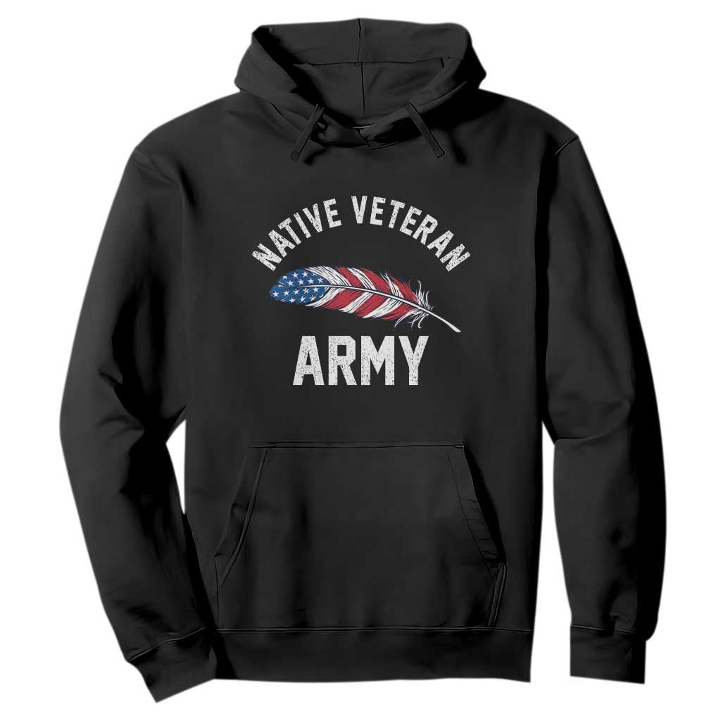 Native American Army Veteran US Flag Indigenous Soldier Hoodie