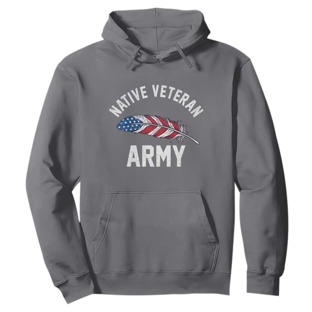 Native American Army Veteran US Flag Indigenous Soldier Hoodie
