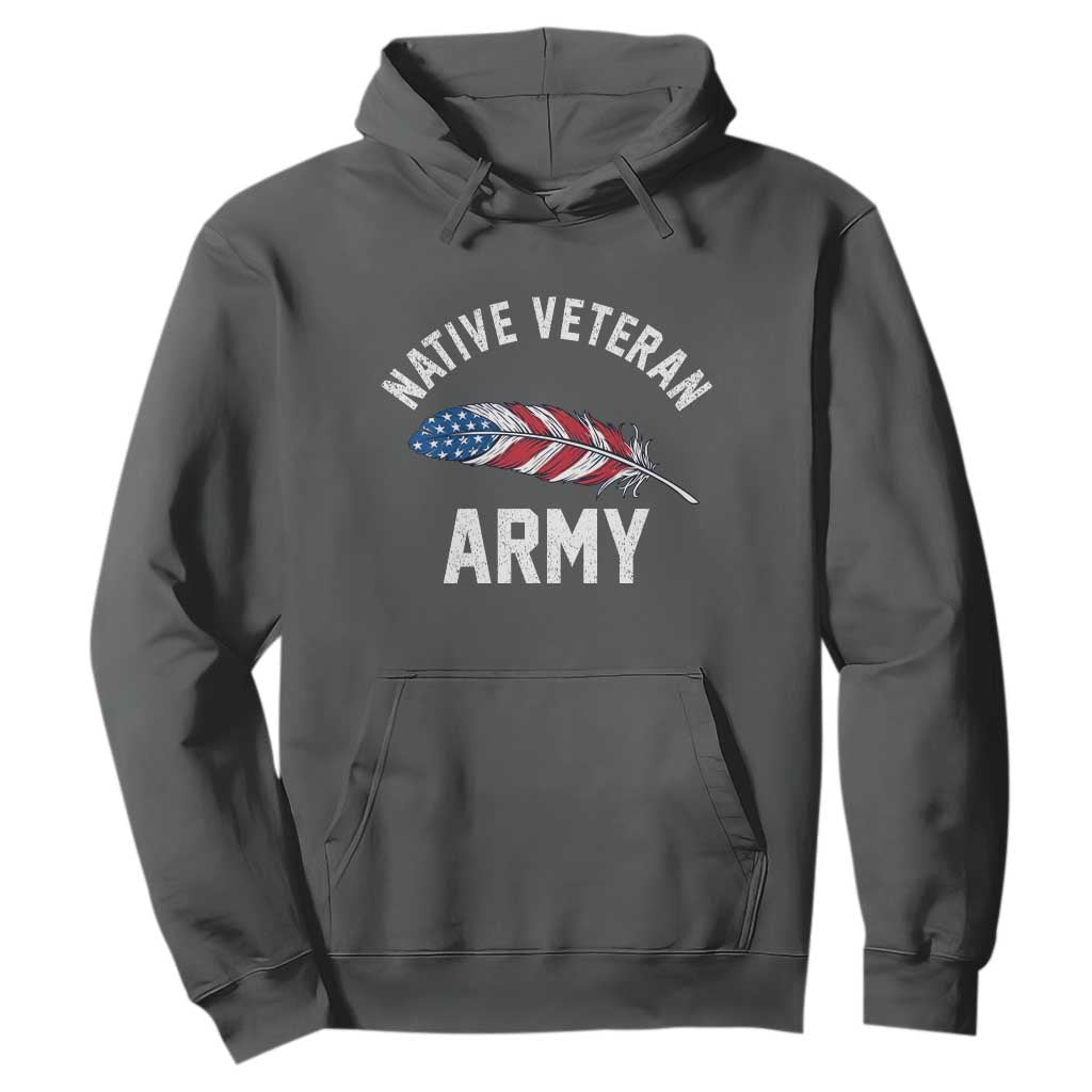 Native American Army Veteran US Flag Indigenous Soldier Hoodie