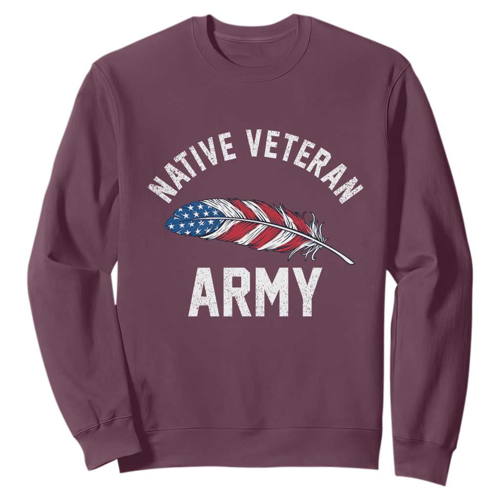 Native American Army Veteran US Flag Indigenous Soldier Sweatshirt