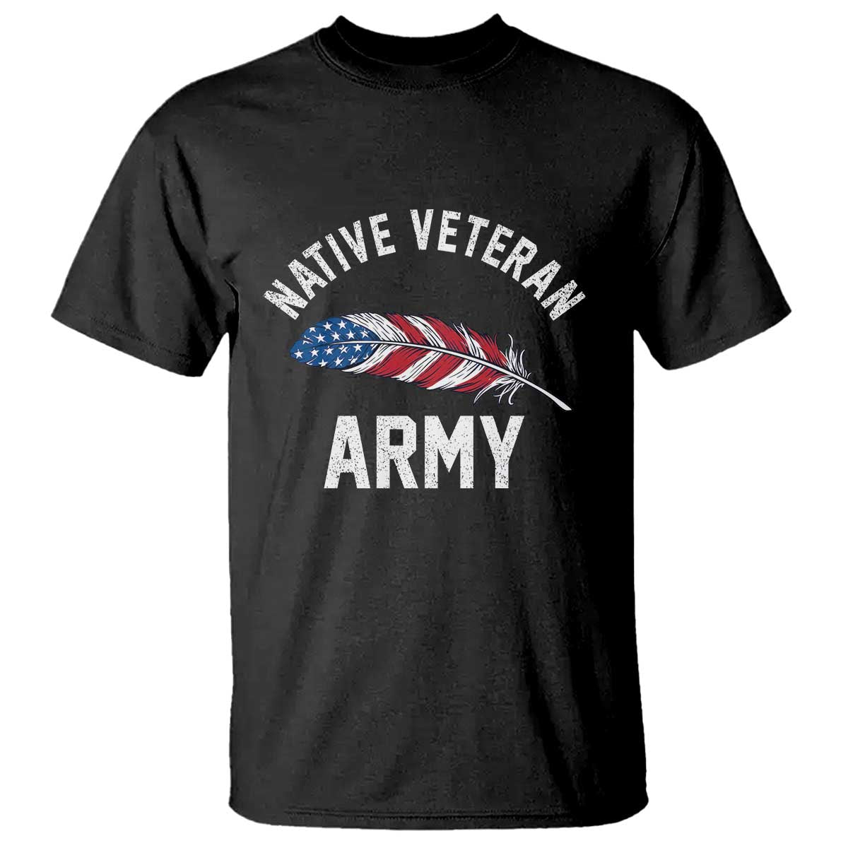 Native American Army Veteran US Flag Indigenous Soldier T Shirt TS14 Black Print Your Wear