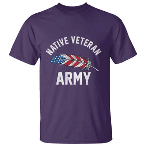 Native American Army Veteran US Flag Indigenous Soldier T Shirt