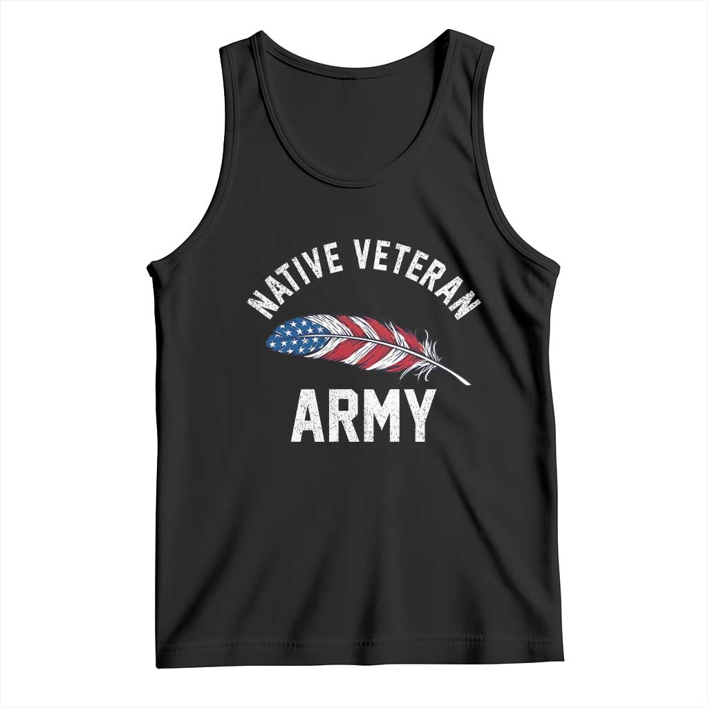 Native American Army Veteran US Flag Indigenous Soldier Tank Top TS14 Black Print Your Wear