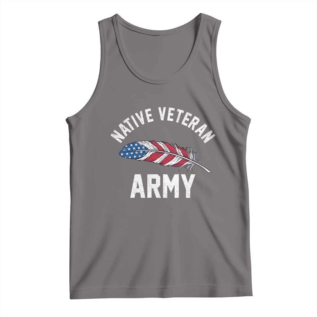 Native American Army Veteran US Flag Indigenous Soldier Tank Top