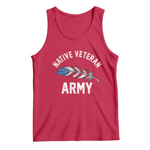 Native American Army Veteran US Flag Indigenous Soldier Tank Top