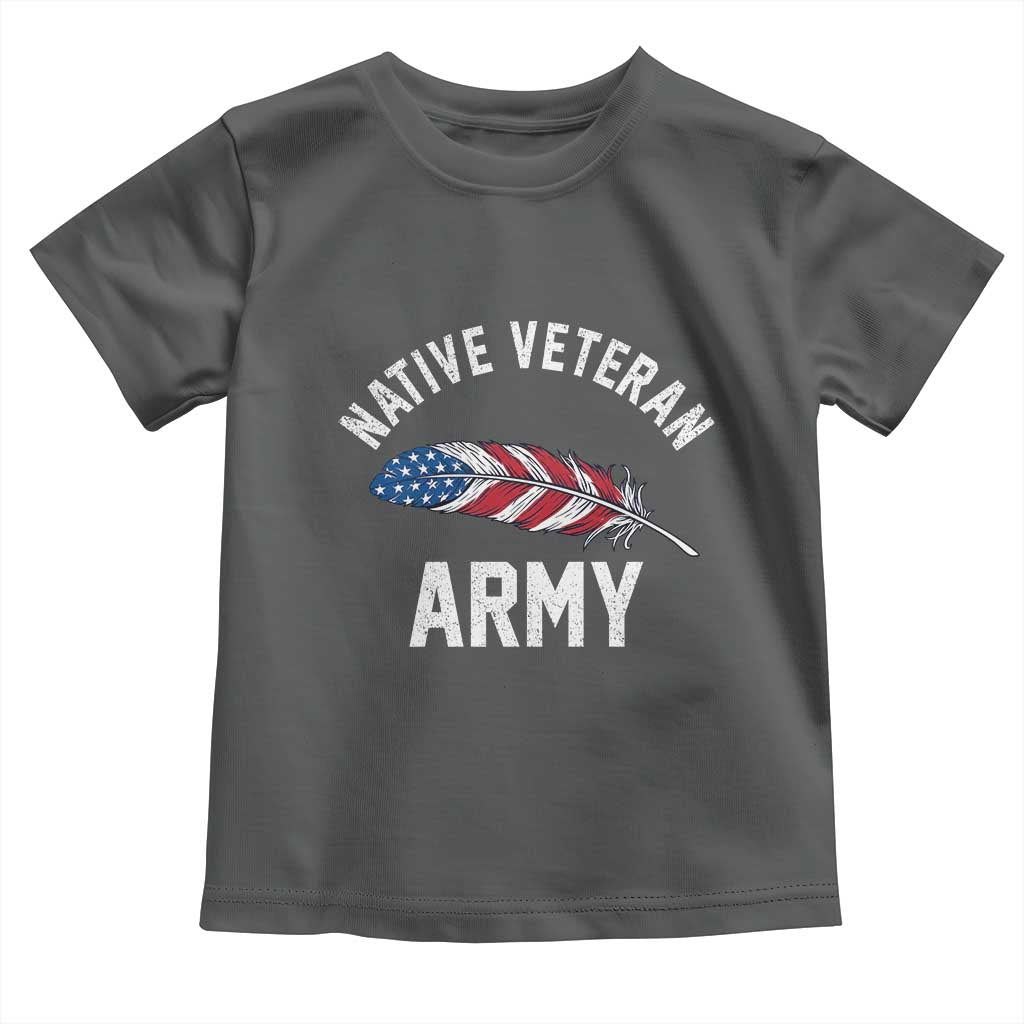 Native American Army Veteran US Flag Indigenous Soldier Toddler T Shirt
