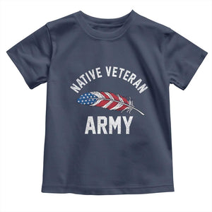 Native American Army Veteran US Flag Indigenous Soldier Toddler T Shirt