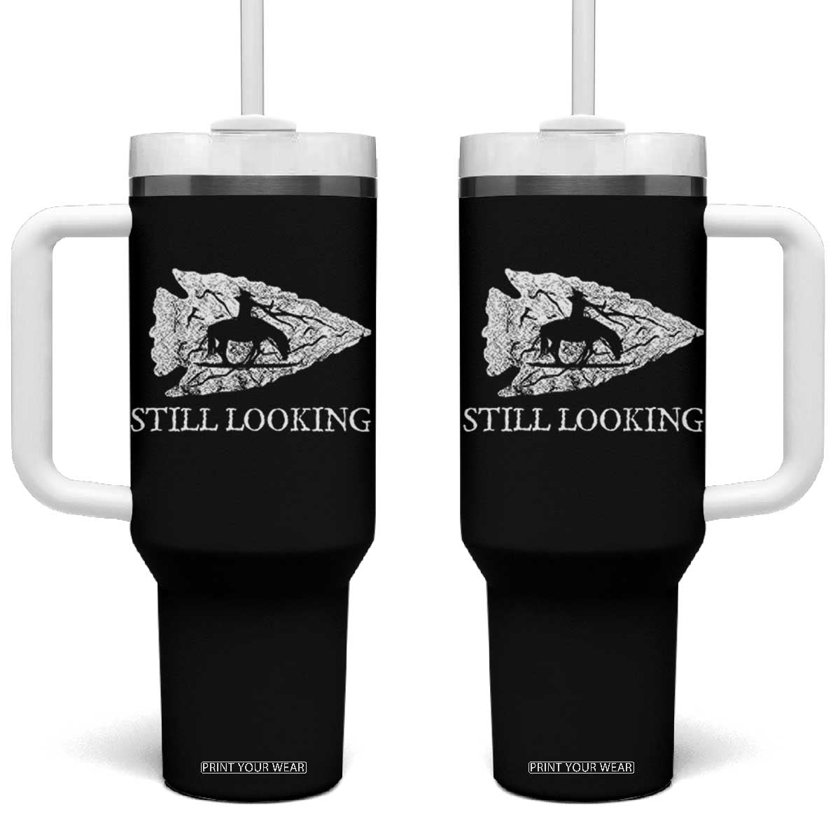 Arrowhead Hunter Native American Tumbler With Handle Relic Hunter Ancient Artifacts Collection TS14 One Size: 40 oz Black Print Your Wear