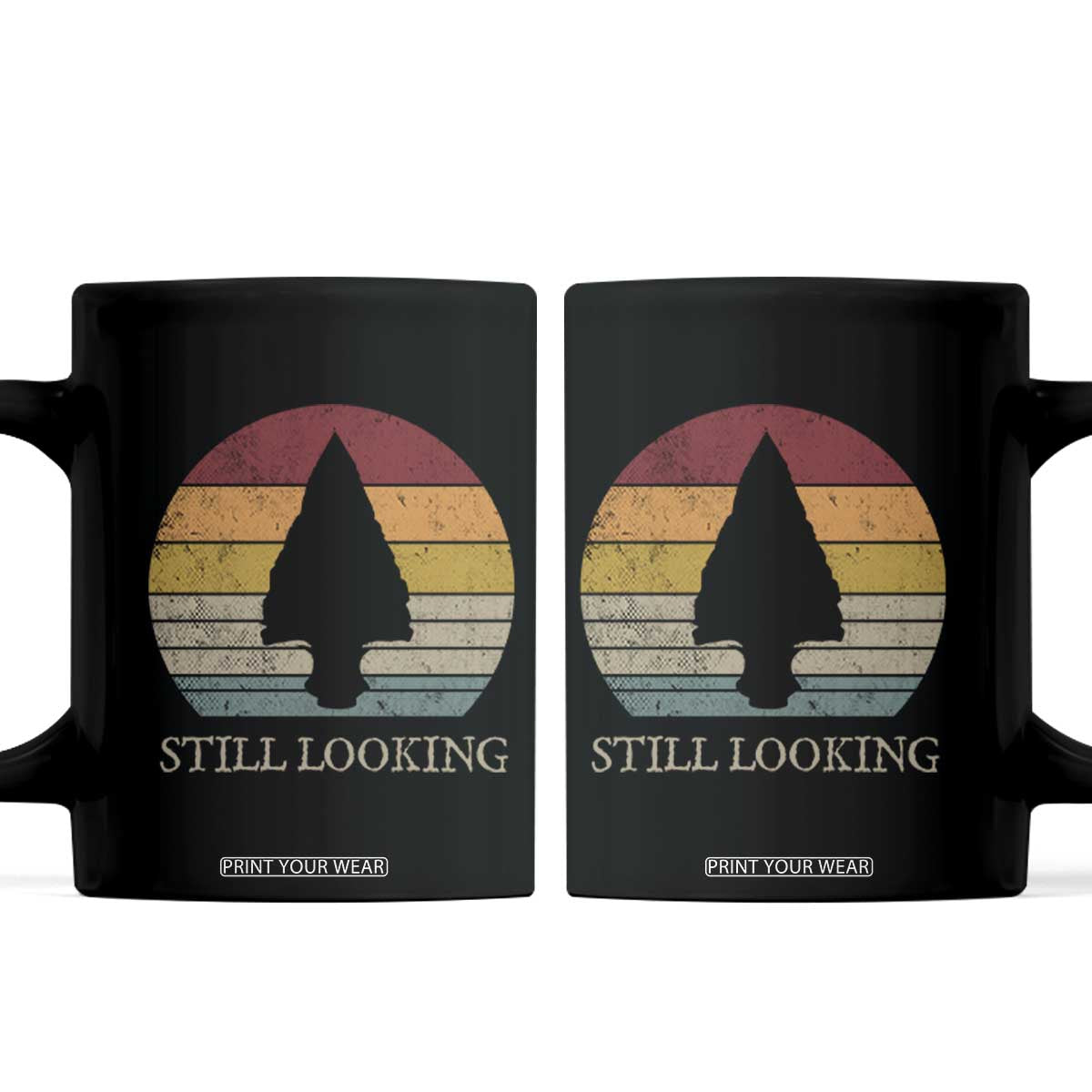 Arrowhead Hunter Native American Coffee Mug Ancient Artifacts Relic Hunting Vintage Sunset