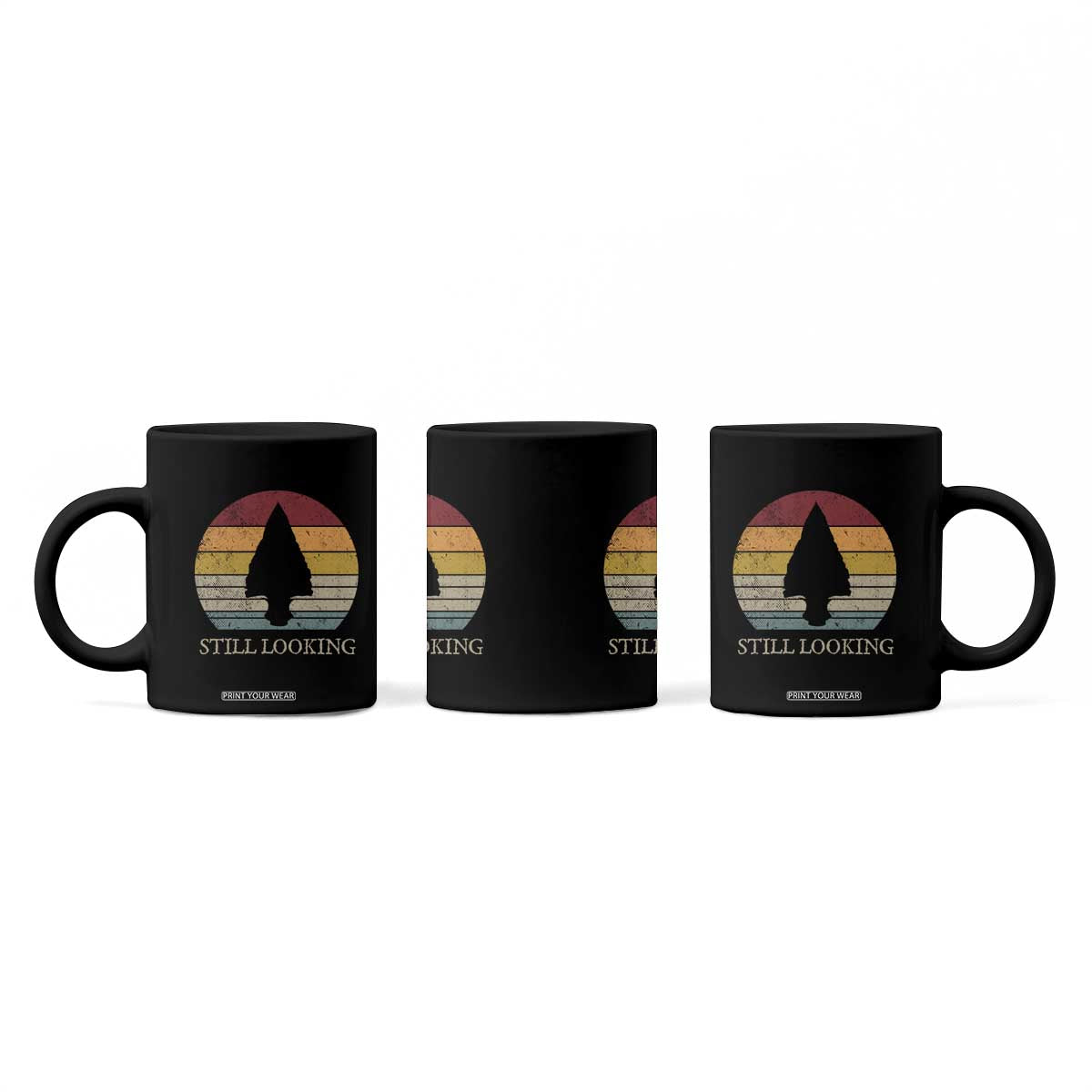 Arrowhead Hunter Native American Coffee Mug Ancient Artifacts Relic Hunting Vintage Sunset