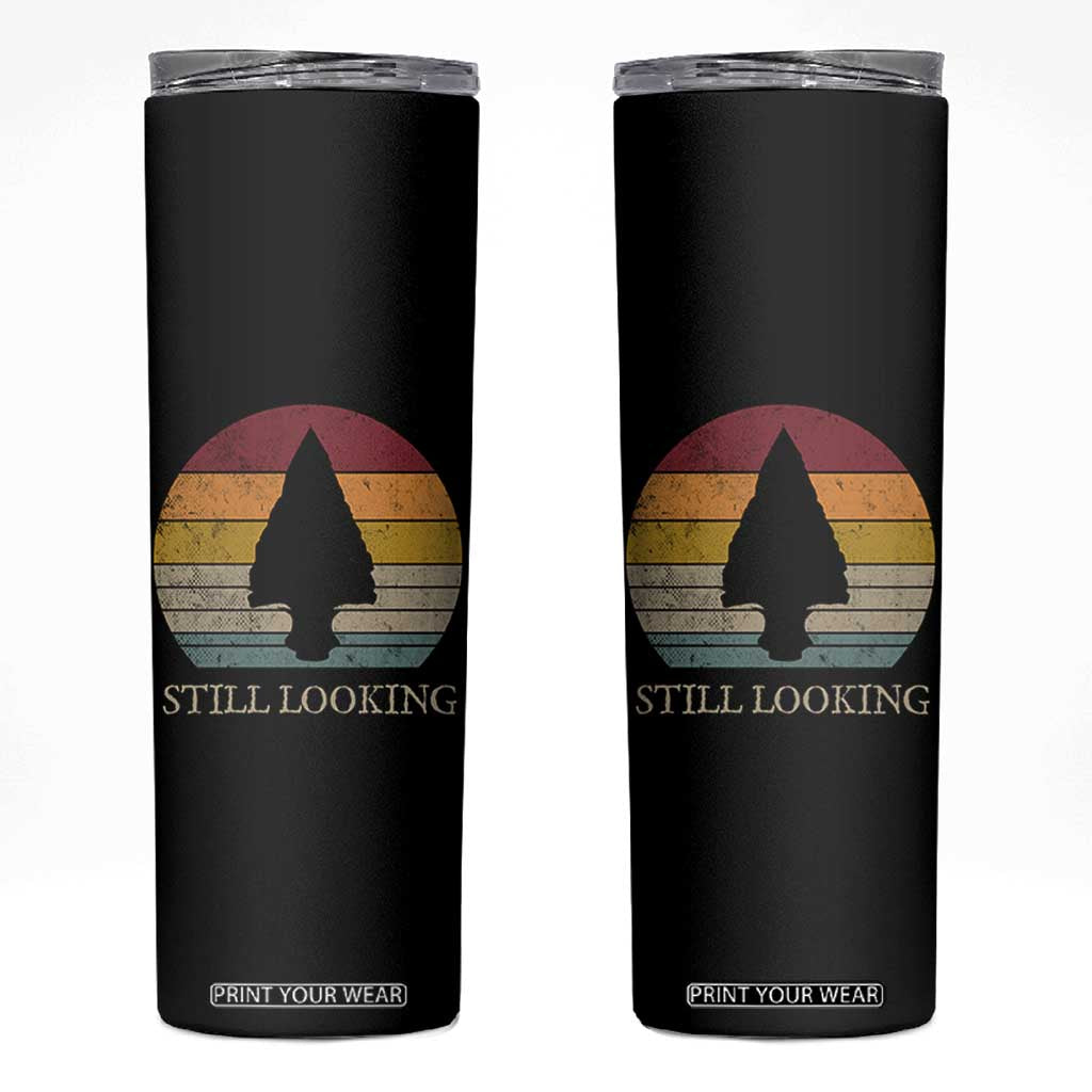 Arrowhead Hunter Native American Skinny Tumbler Ancient Artifacts Relic Hunting Vintage Sunset