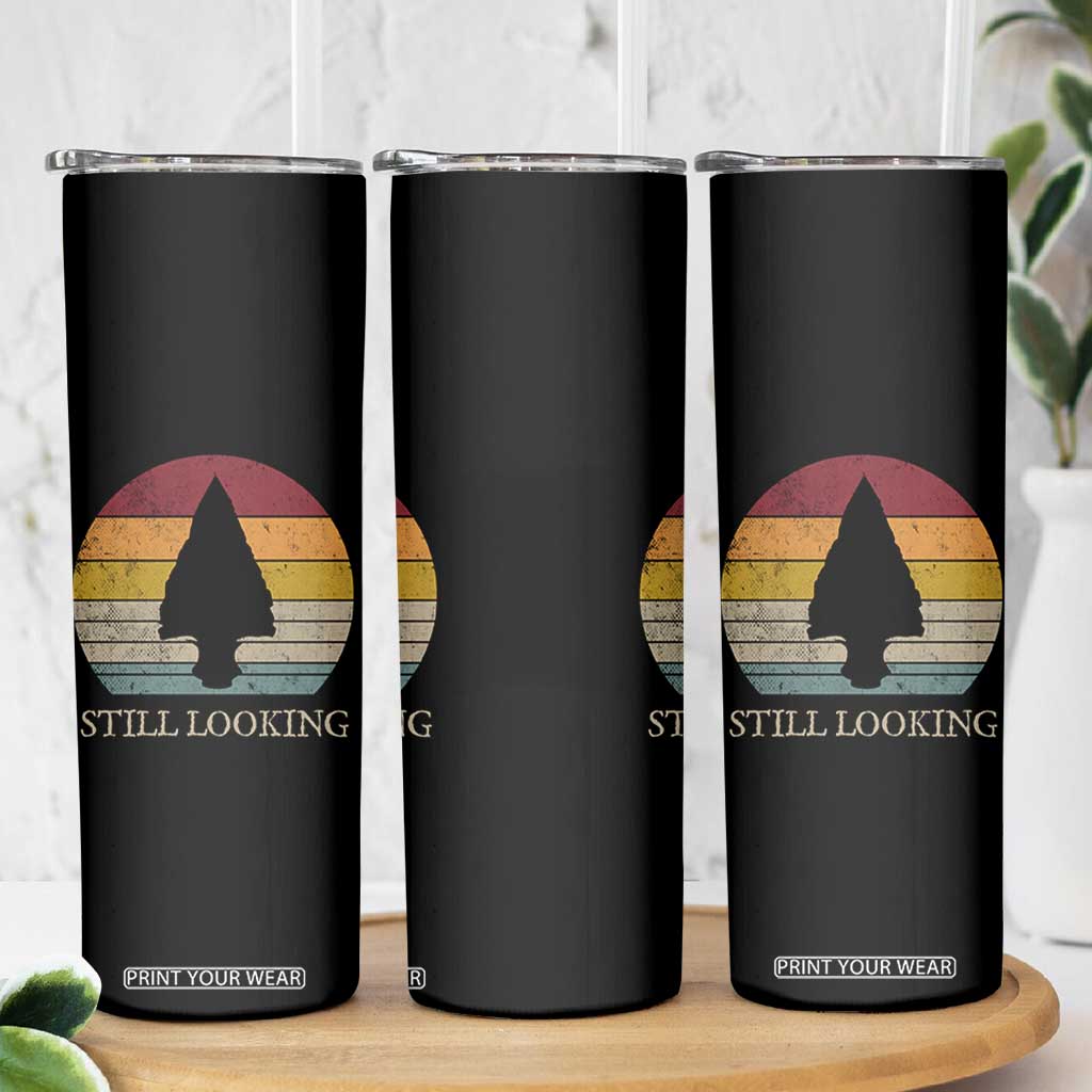 Arrowhead Hunter Native American Skinny Tumbler Ancient Artifacts Relic Hunting Vintage Sunset
