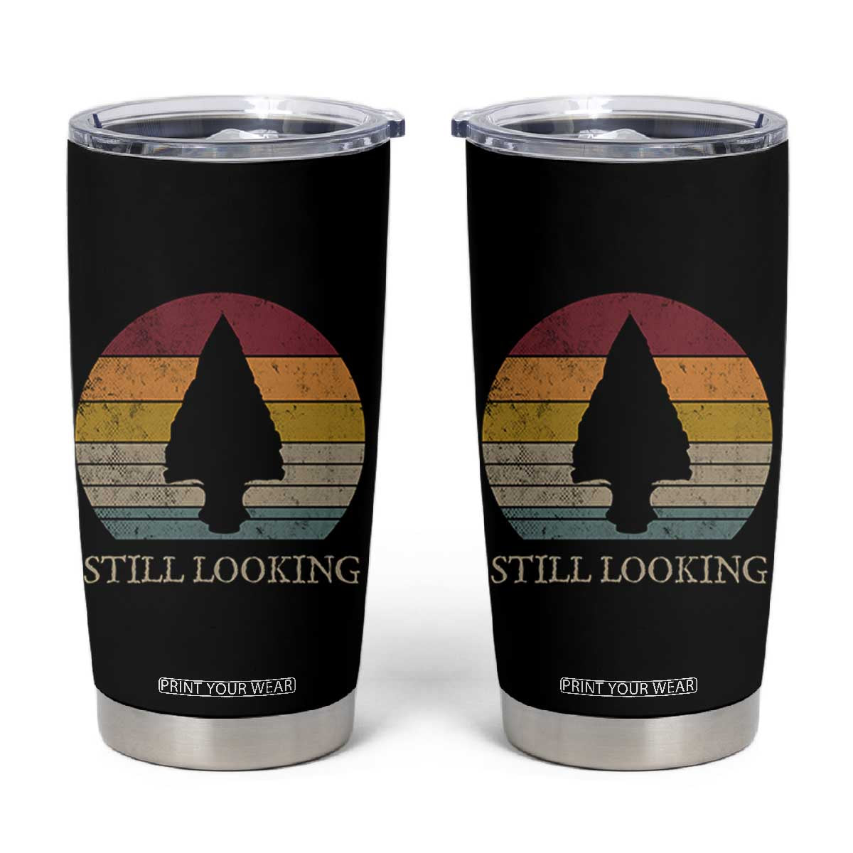 Arrowhead Hunter Native American Tumbler Cup Ancient Artifacts Relic Hunting Vintage Sunset