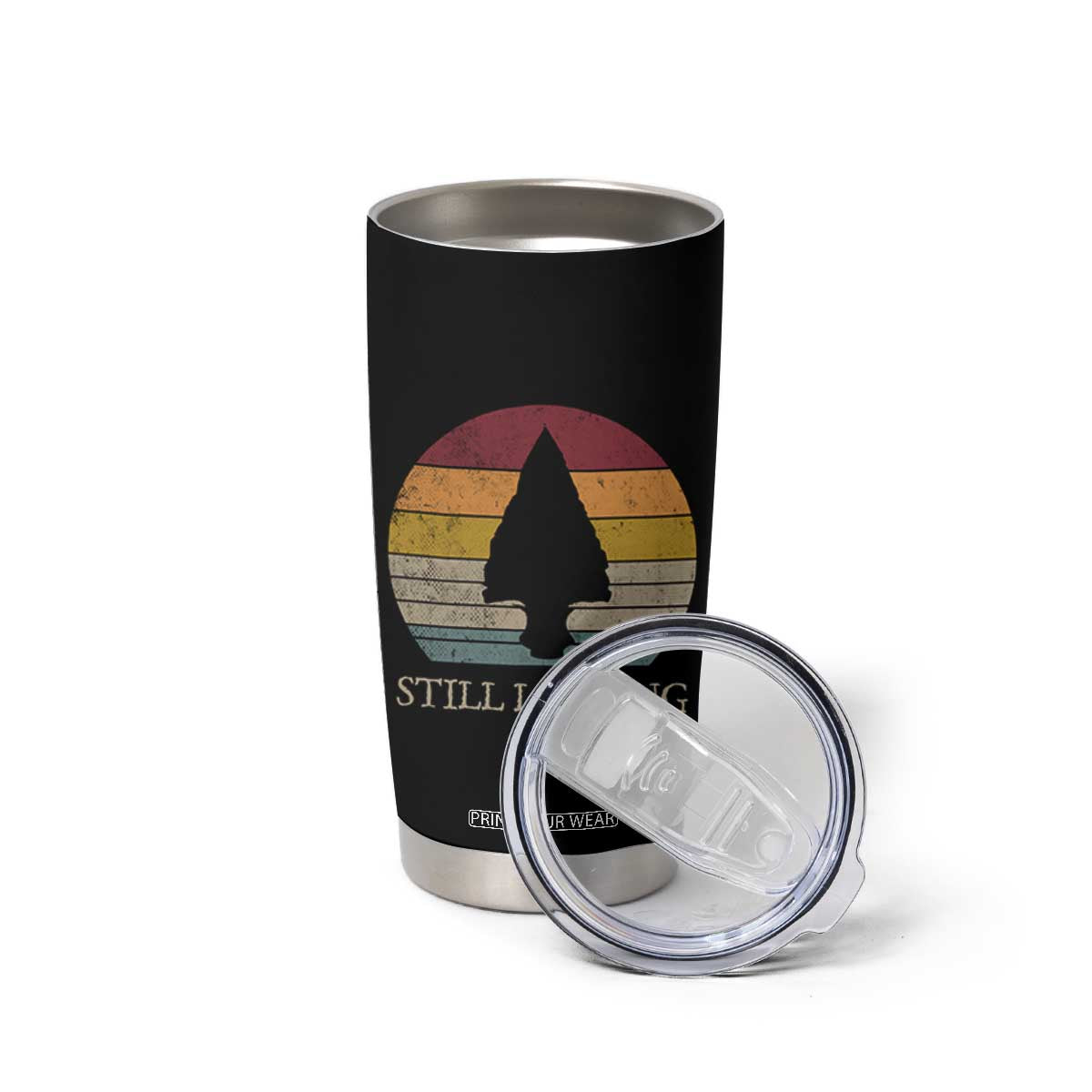Arrowhead Hunter Native American Tumbler Cup Ancient Artifacts Relic Hunting Vintage Sunset