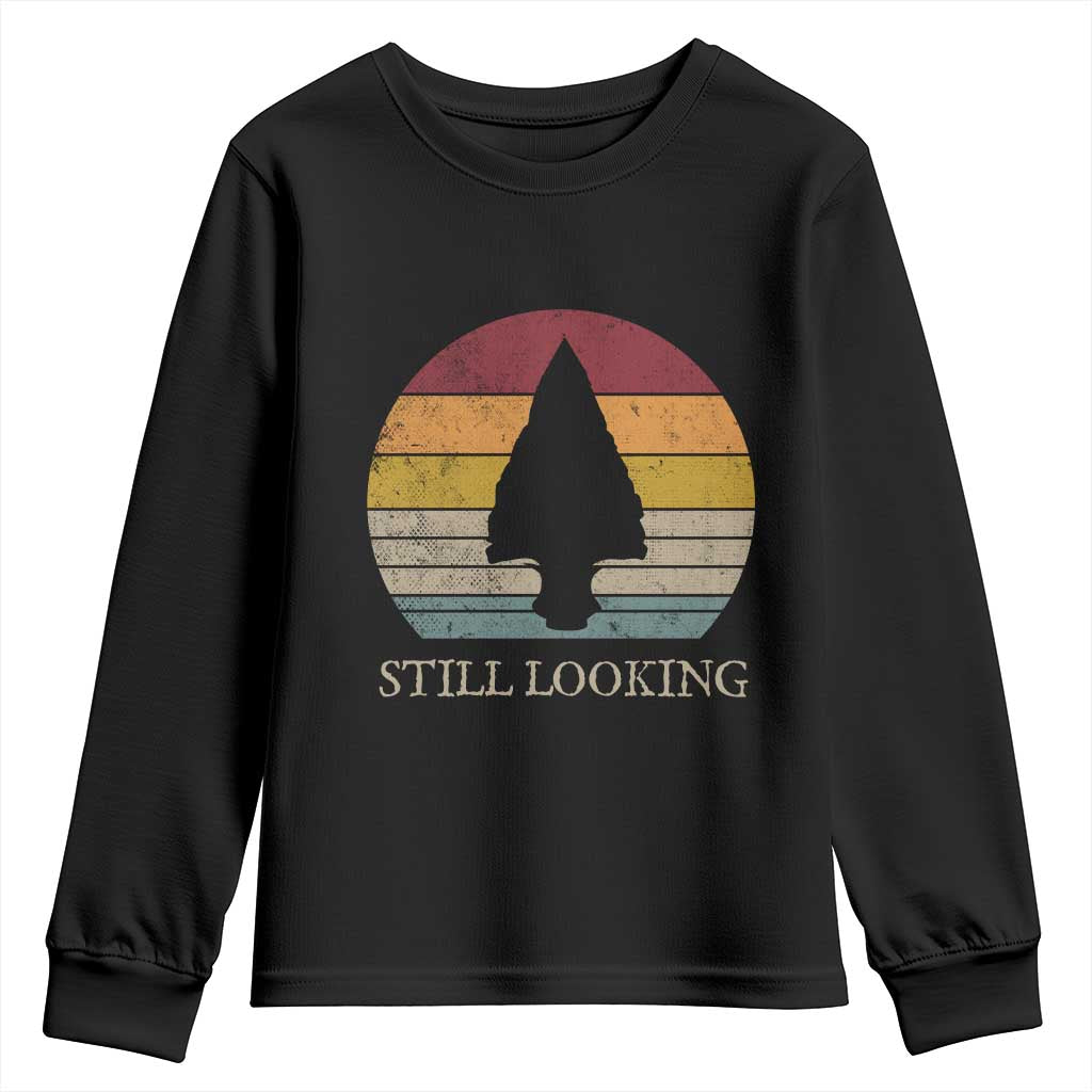 Arrowhead Hunter Native American Youth Sweatshirt Ancient Artifacts Relic Hunting Vintage Sunset TS14 Black Print Your Wear