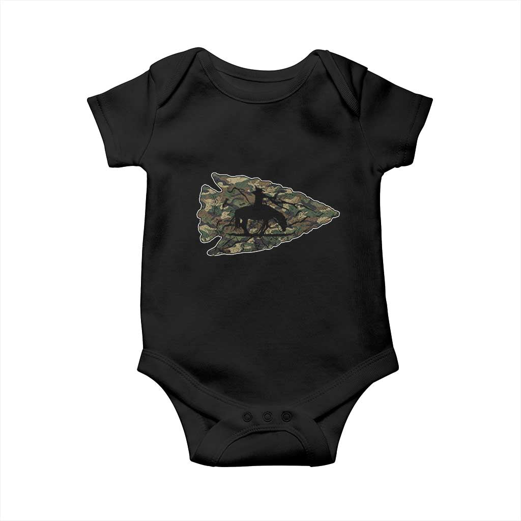 Arrowhead Hunter Native American Camouflage USA Flag Baby Onesie TS14 Black Print Your Wear