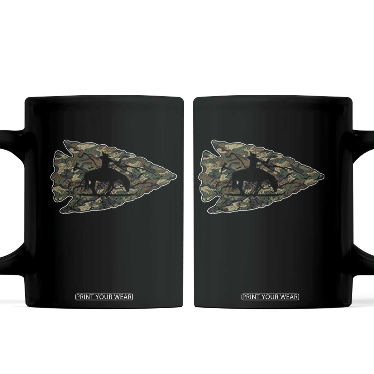 Arrowhead Hunter Native American Camouflage USA Flag Coffee Mug TS14 Black Print Your Wear