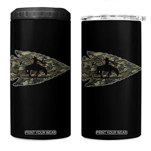 Arrowhead Hunter Native American Camouflage USA Flag 4 in 1 Can Cooler Tumbler