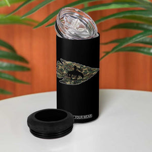 Arrowhead Hunter Native American Camouflage USA Flag 4 in 1 Can Cooler Tumbler